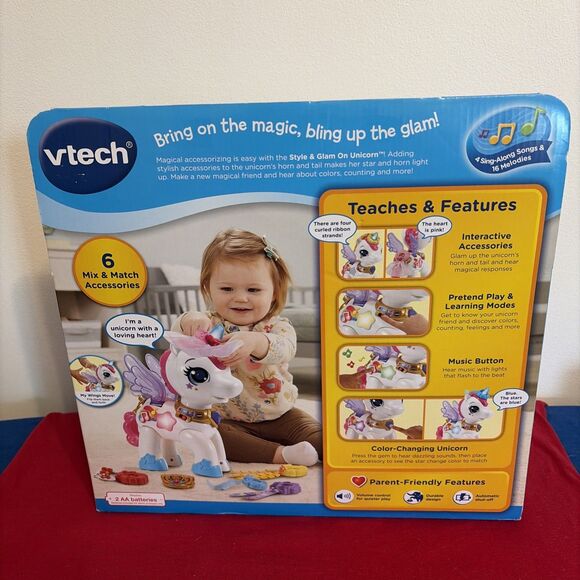 VTech Style & Glam On Unicorn Kids Toy Gift Christmas Birthday Age 18M-Up New - Picture 4 of 12
